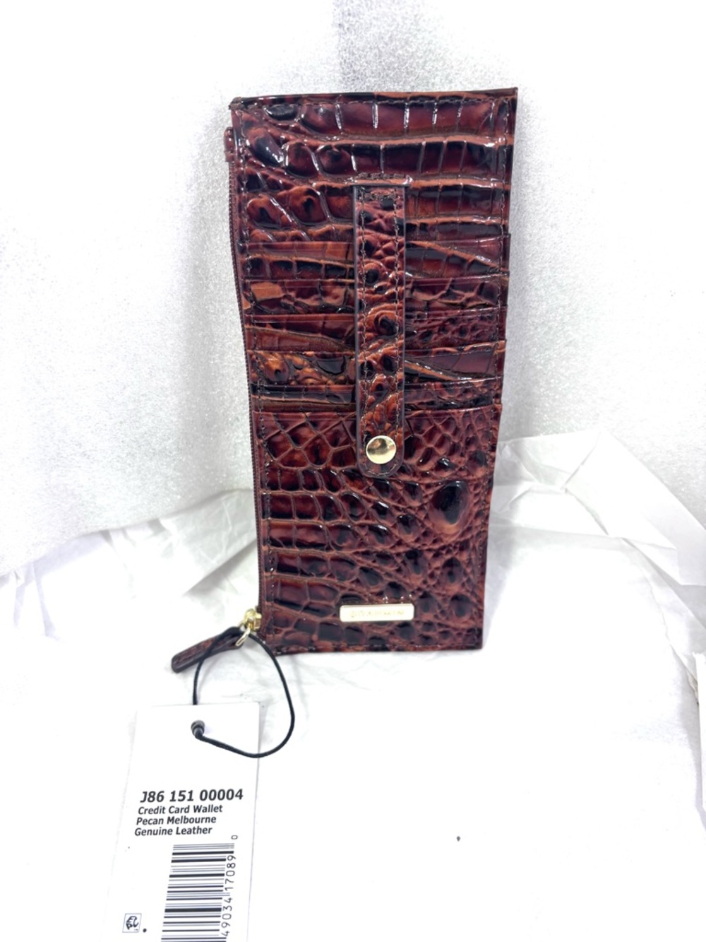 Brahmin Credit Card LeatherWallet Pecan Melbourne - Picture 3 of 10